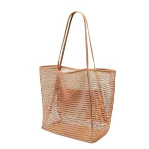 Générique  Grand Sac De Plage Filet Courses Sac Fourre Tout Femme Leger Cabas De Voyage Filet Provision Sac A Main Femmes Sac Shopping Femme Reutilisable Kaki - Publicité