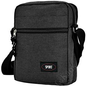 GLORIA KAOS Sac besace homme bandoulière réglable Tissu technique moderne noir GK-A001-Black 24x19x7cm - Publicité