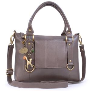 Tigi Collection Handbags Cuir Véritable Sac à Main/Sac porté épaule avec Bandoulière réglable et détachable/Sac Porté Croisé Femme  Gris - Publicité