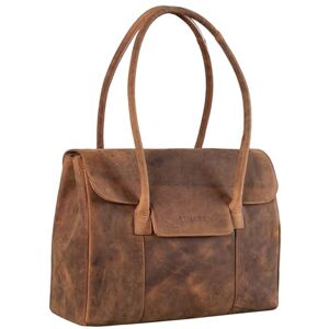 STILORD 'Carrie' Sac Cabas Cuir Femme Grand Sac à Main Vintage Sac Shopper Sac à l'Épaule Besace à Bandoulière Sac Tote Bag Bowling Handbag en Cuir Véritable, Couleur:Torino Marron - Publicité