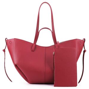 TIAASTAP Sac Cabas Femme Sac à Main en Cuir Pour Femmes, sacs à Main Portés épaule, Sac à Bandoulière de Grande Capacité Pour le Shopping Travail (Petit-Rouge) - Publicité