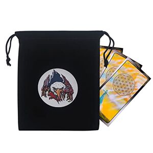 Lambo Pochette en Velours pour Tarot, Rune Bag Sac Rangement Tarot Sac Porte-Cartes, Pochette Tarot Portable en Flanelle Souple avec Cordon Serrage pour Les AmateurTarot - Publicité