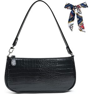 Aucuu Sac à Bandoulière en Cuir pour Femme, Mini Sac à Main avec Motif Crocodile Rétro en Cuir PU Souple, Petit Sac à Bandoulière Classique pour Femme des années 90 Mini Sacs avec Chaîne - Publicité