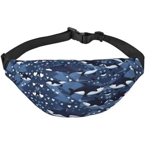 Mouxiugei Sac banane élégant et pratique pour femme – Sac banane pratique pour les activités de plein air, sac banane de course à pied Bleu, Orque bleu, One Size - Publicité