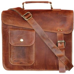 Jaald 18 cm Petit Mallette Sac de passeport Sac Serviette Messenger À Bandoulière Épaule En Cuir Pour Ipad Portable Business Voyage Cadeau Homme Et Femme Leather Shoulder Bag satchel sac cartable - Publicité