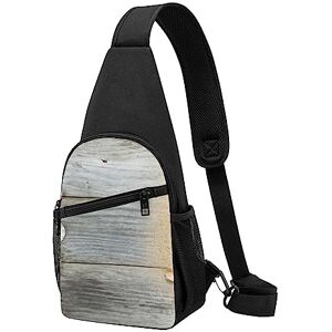 BAFAFA Coquillages sur planche en bois imprimé sac poitrine sac tactique sac de course sac banane cyclisme poitrine pochette, noir, taille unique, Noir , Taille unique - Publicité