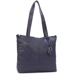 Gigi Cuir Véritable Grand Sac à Main/Sac porté épaule/Cabas/Tote Femme  Bleu Marine - Publicité