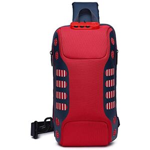 FANDARE Antivol Sac de Poitrine Sling Crossbody Bag avec USB Homme Femme Sacoche Sac d'Epaule Sacoche de Ceinture Sac Bandoulière pour Voyage Randonnée Cyclisme Jogging Étanche Polyester Rouge - Publicité