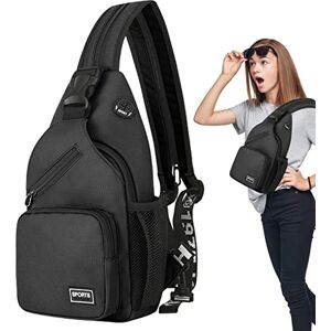 Fulenyi Sac de Poitrine Petit Sacs à Dos avec Trou Femme Homme pour écouteurs Sac à Bandoulière Fille Sacoche Bandouliere Sling Bag pour la Randonnée Vélo Camping - Publicité