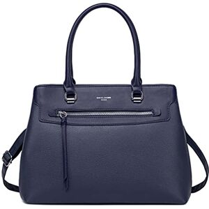 David Jones Sac à Main Femme Elégant Cabas Fourre-Tout Simili Cuir PU Porté Epaule Bandoulière Tote Shopper Plusieurs Compartiments Mode Ville Dame Chic Original Tendance Bleu - Publicité