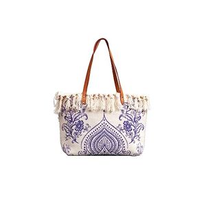 CORIOS Sac à Main Femmes Sacs Portés Épaule en Toile Sac Fourre Bohème Sac D'épaule avec Glands Grande Sac de Plage Ethnique Style Sacs Cabas Leicht Sac Hobo pour Voyage Plage Vacances Multicolore C - Publicité