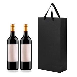 Qchomee 10Pcs Sacs pour Bouteille de Vin Champagne Poche Bouteille Cadeau Papier Kraft Pochette à Vin Sac Bouteille de Vin Double Sac Fourre-tout avec Poignée pour Noël Anniversaire Mariage Fête Célébration - Publicité