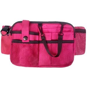 Oshhni Sac de ceinture d'organisateur de soins infirmiers de poche d'équipement multi-compartiments, sac banane d'infirmière, sac de hanche de tablier sac de, rose rouge - Publicité