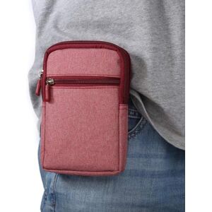 Narunii Etui Ceinture Clip Sacoche Universel,Sac de Téléphone Portable,Pochette Ceinture Homme Multi Poches Portefeuille Zippée Étui pour Universel Smartphone (Rouge) - Publicité