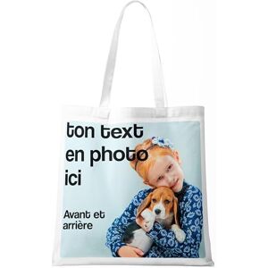 BLAK TEE Personnalisez Votre Propre imprimé personnalisé avec du Texte ou Une Photo Sac en coton réutilisable Blanc - Publicité