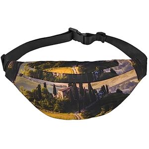 XVBCDFG Sac banane pour homme et femme Sac banane à bandoulière Toscane Paysage d'arbres Imprimé ferme Pour entraînement, sport, voyage, Comme indiqué sur la photo, Taille unique, Sac à dos - Publicité