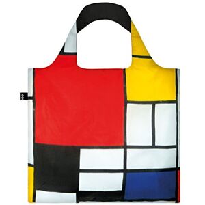 LOQI Museum Piet Mondrian Composition Red Yellow Blue And Black Bag Sac de plage, 50 cm, 20 liters, Multicolore (Multicolour) - Publicité