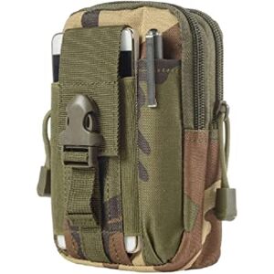 WUURAA Multifonctionnel Téléphone Ceinture Sac Taille Sac Fermeture Magnétique Téléphone Portable Pochette Couverture Organisateur Carte de Crédit Titulaire pour Hommes Téléphone Sac, Jungle Camouflage Wi - Publicité