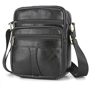 BAGZY Sacoche Homme Bandouliere Sacoche Homme Cuir Veritable Petit Sac Bandoulière Homme Sac Porté Epaule Sacs Business Sacs à Dos Porté Travers Pochettes Sacs à Main Voyage (Noir) - Publicité