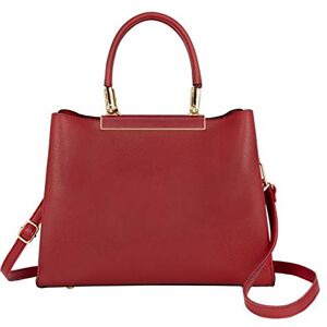 CRAZYCHIC Sac à Main Femme Cabas Porté Epaule Bandoulière Cuir PU Fourre-Tout Plusieurs Poches Compartiments Sac Tote Ville Elegant Dame Fille Mode Original Tendance Rouge - Publicité