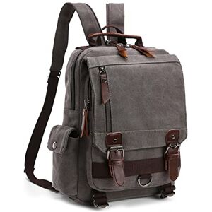 VARLIVOO Rétro Hommes Femme Sling Bag Sacs à Bandoulière pour Sac de Poitrine Sac d'Épaule Crossbody Bag Voyages Randonnées Camping Sling Sac à Dos Toile Gris B - Publicité