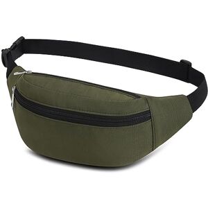 Qinlov Sacs Banane Ville De Sécurité pour Voyage Randonnée Homme Femme, ACS de Sport Vélo à Dos Waist Fanny Pack Running Outdoor Sport de Randonnée (Olive-1) - Publicité