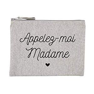 TSHIRT corner Pochette Femme Appelez-moi Madame Gris Idéal en Cadeau de fêtes de Fin D'année - Publicité