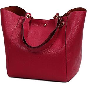 Coolives Sac Cabas 2 en 1 Sac à épaule pour Femme en Cuir PU élégant Sacs a main Chic Sac a Tote Vintage Hobo Sac fourre-tout Seau Rouge - Publicité