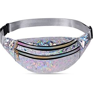 Flintronic Sac Banane Femme, Sac Ville en Cuir PU Imperméable, Sac Banane Femme Homme à Effet Holographique, Sacoche de Ceinture en PU Sac de Voyage Brillant Sac de Taille Waist Pack Fanny Pack - Publicité