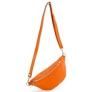 modamoda de T211 Sac banane italien Medium En cuir souple, Orange, Small - Publicité