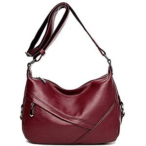 Coolives Sac portés Bandoulière pour Femme Sac a épaule Casual Sac Messenger Loisir Vin rouge - Publicité