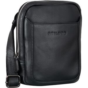 STILORD 'Costa' Petit Sac à Main en Cuir pour Hommes Sacoche Bandoulière Sac d'épaule Sac Messager Vintage en Cuir Véritable, Couleur:Noir - Publicité