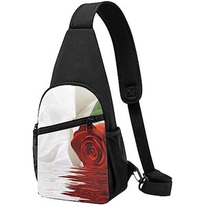 BAFAFA Sac de poitrine tactique imprimé rose rouge Sac de poitrine Sac de course Fanny Pack Cyclisme Poche poitrine, Noir , Taille unique - Publicité