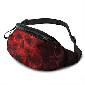 AOOEDM Sac Banane Noir et Rouge Skull Fanny Running Belt - Publicité