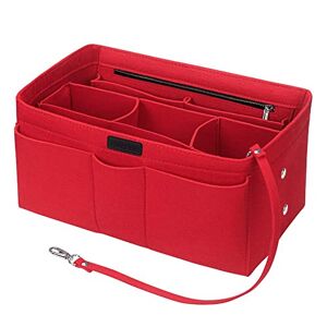 Organisateur de Sac à Main en Feutre, Betoores Sac de Rangement Intérieur Bag in Bag pour Femmes avec Sac à Fermeture éclaire et Porte-clés (Rouge, XL) - Publicité