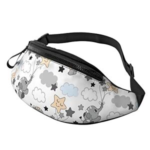 874 Sacoche Ceinture Nuages D'Éléphants Volants Unisexe Sac Poitrine Portable,Grande Capacité Sac Poitrine Sport pour Homme Balade Randonnée 14X35Cm - Publicité