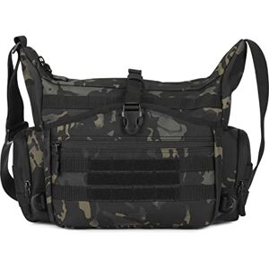 HUNTVP Sacs tactique Portés épaule Messenger Bag Sac Bandoulière pour 15 Pouces Laptop Briefcase Hommes Femmes Sac de Camping Chasse Sport Travail Ecole Cartable,Camo - Publicité