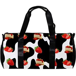 suojapuku Sac de Sport Petit Sac polochon Sac fourre-Tout de Sport pour Le Yoga,Gâteau aux Fraises Vache Blanche Noire,Sac de Fitness en Plein air Sac de Transport - Publicité