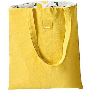 ASFINS Tote Bag Toile, Cabas Tote Bag Sac de Courses Sac Fourre Tout, Double Face, Toile Solide, Durable, Lavable, 40cm x 36cm(Citron Jaune) - Publicité