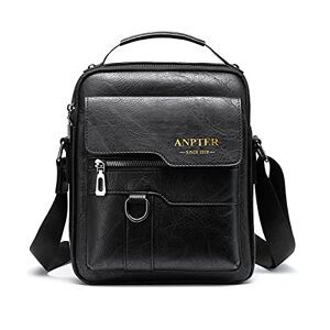 ANPTER Sacoche Homme Sacs à Bandoulière Vintage Sacoche Bandoulière Cuir Petite Shoulder Bag Crossbody Business Cartable Besace Pochette Sacs à main pour sport lvoyages travail (Noir Sacs bandoulière) - Publicité