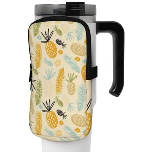 OUSIKA Pochette pour bouteille d'eau avec motif ananas Pochette à fermeture éclair Pour homme et femme, Noir , M - Publicité