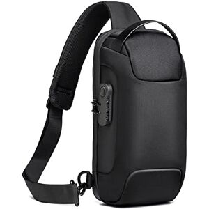 FANDARE Antivol Sac Poitrine Sac Bandoulière Homme Femme Randonnée Sacoche avec USB Sac d'Epaule Sacoche pour Voyage Sports Travers Cyclisme Moto Multi-Poches Sling Crossbody Bag Polyester Noir - Publicité