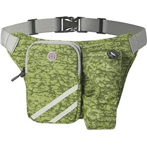 Henoot Ceinture de course avec gourde Sac banane pour ceinture d'hydratation Étanche Pour homme et femme Course à pied, vert, Code - Publicité