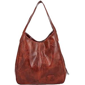 TMOYJPX Sac Cabas Femmes Sac à Main Femme pas Cher en PU Cuir Grand Capacité Sac Imperméable Sac de Cours Sac Epaule Fourre-Tout Sac à Bandoulière Epaule Rétro Léger (Marron) - Publicité