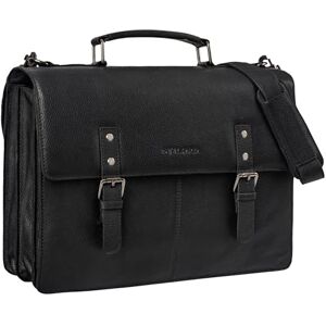 STILORD '' Sac de Professeur Cuir Vintage Serviette Homme Sacoche Ordinateur 15.6 Pouces Sac Bandoulière Cartable Femme en Cuir Véritable, Couleur:ossidiana nero - Publicité