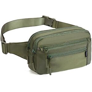 Telena fanny pack pour homme et femme Mode sacs de taille femme pochette poitrine petit sac à bandoulière en nylon sac bandoulière avec 4 poches zippées, vert - Publicité