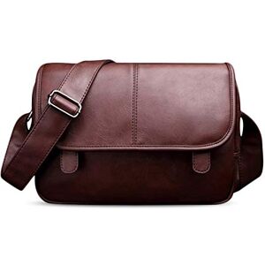 FANDARE Nouveau Sac d'épaule Hommes Sac Bandoulière PU Sac de Messager Sac à Épaule Messenger Sac Cartable Sacs à Dos porté Travers Sacoche Imperméable Voyage Crossbody Bag Entreprise Pochette Marron - Publicité