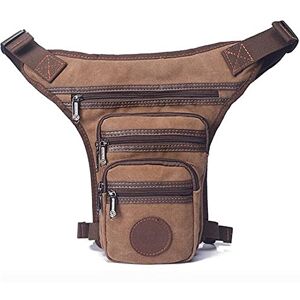 AMMFIT Sac de jambe pour homme, sac de jambe de moto, sac banane pour homme, sac banane, sac banane pour les hanches, sac à bandoulière, voyage, trekking, toile et nylon, kaki - Publicité