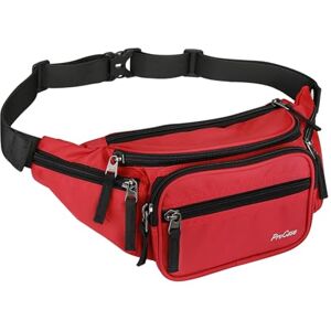 ProCase Sac Banana/Sacoche de Ceinture Homme Femme, Fanny Pack Waist Pack Léger Ville de Sécurité pour Voyage, Sac à Taille pour Randonnée Outdoor Sport -Rouge - Publicité