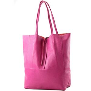 modamoda de T163 Ital. Shopper Large avec poche intérieure en cuir, rose (B), L - Publicité